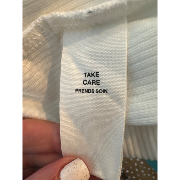 Anthropologie by Avec Les Filles White Corduroy Button-Front Jacket M Boxed Crop - Picture 8 of 10